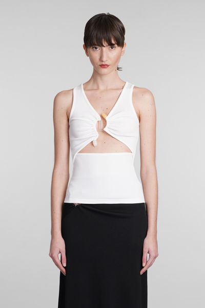 Christopher Esber Callisto Embellished Jersey Top In White