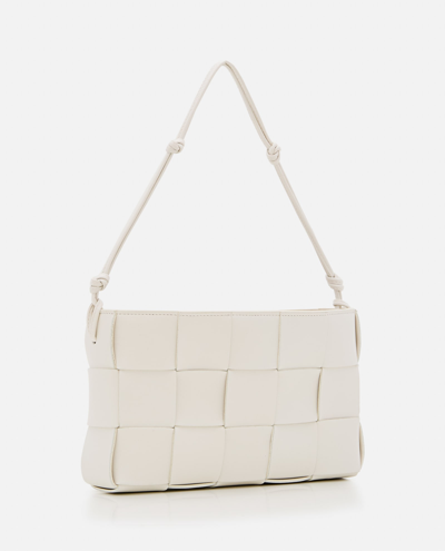 Bottega Veneta Cassette Woven Leather Shoulder Bag In White