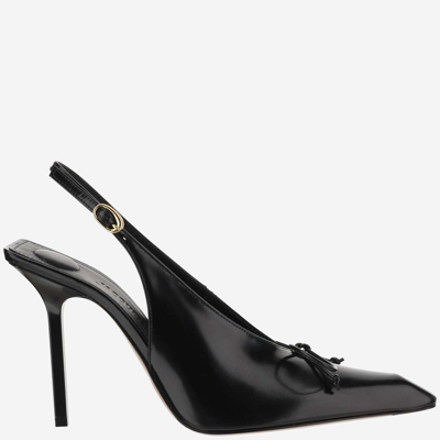Jacquemus 100mm Les Cubisto H Leather Slingbacks In Black