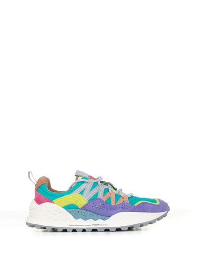 Flower Mountain Trainers In Lilac Green