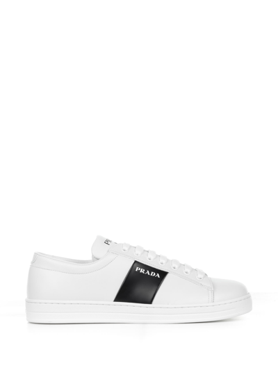 Prada Trainers In Bianco Nero