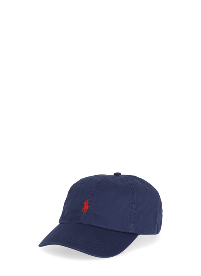 Ralph Lauren Baseball Hat With Pony In Blue