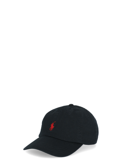 Ralph Lauren Baseball Hat With Pony In Black