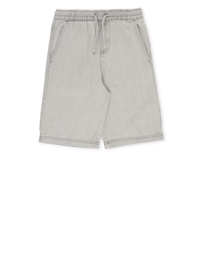 Stella Mccartney Kids' Cotton Bermuda Shorts In Grey