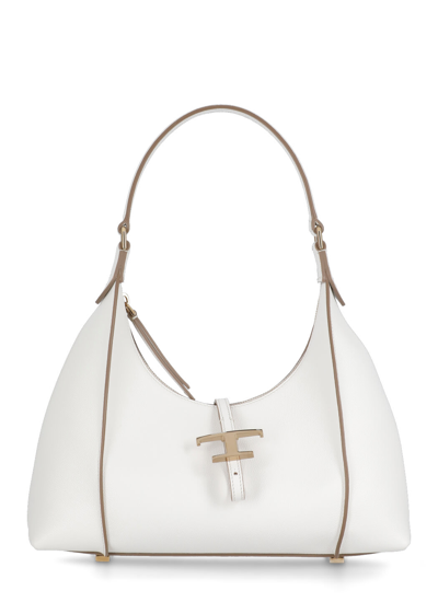 Tod's Small Tsb Hobo Leather Bag In White