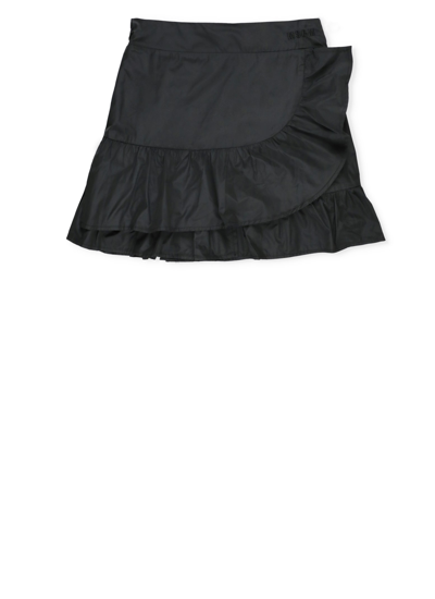 Msgm Kids' Skirt With Drapes In Black