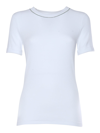 PESERICO WHITE T-SHIRT WITH LUREX DETAIL