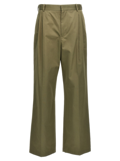 Loewe Central Pleated Trousers In Green