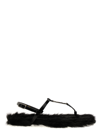 Saint Laurent Cassandra Flat Sandal In Black