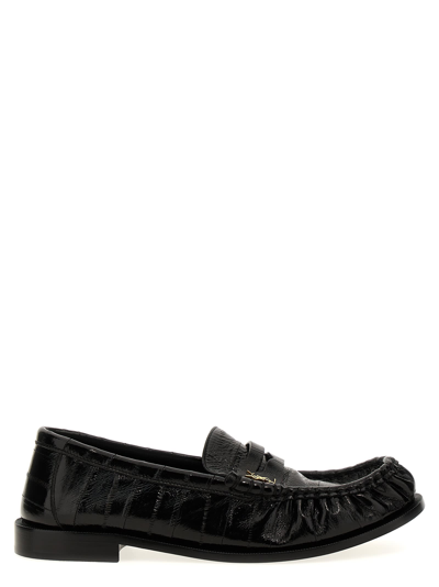 Saint Laurent Le Loafer Leather Loafers In Nero