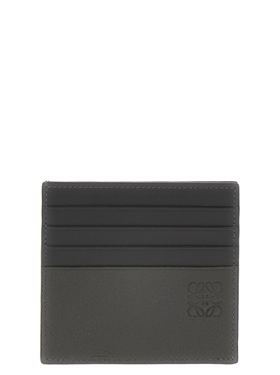 Loewe Anagram Card Holder In Gray