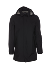 Herno Lightweight Hooded Raffia Jacket For Men In Black