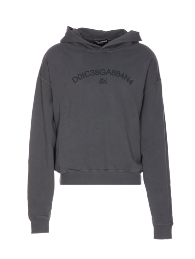 Dolce & Gabbana Logo Hoodie In Grey