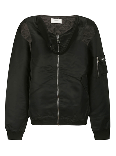 Coperni Cut-out Twisted Bomber Jacket In Black