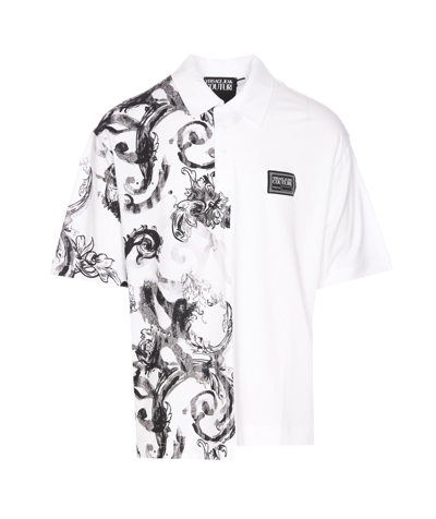 Versace Jeans Couture Watercolour Couture Polo Shirt In White