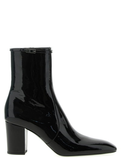 Saint Laurent Betty 70 Leather Ankle Boots In Black