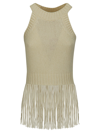 WILD CASHMERE CROPPED TOP TANK WITH SUEDE FRINGS