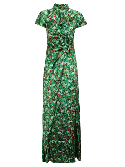 Saloni Kelly Long Dress In Green