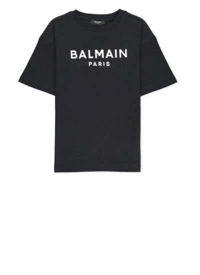 Balmain Kids' Logoed T-shirt In Black