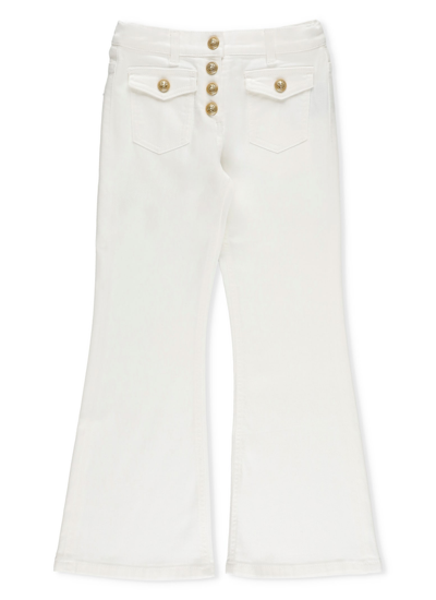 Balmain Kids' Logoed Trousers In White