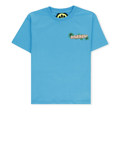 Barrow Kids' Cotton T-shirt With Logo In Light Blue