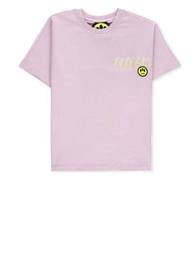 Barrow Kids' Logoed T-shirt In Pink Lavander