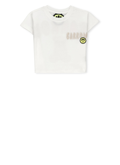 Barrow Kids' Cropped T-shirt With Logo In White