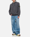 Stone Island Felpa In Cotone Con Stemma Della Bussola In Grey