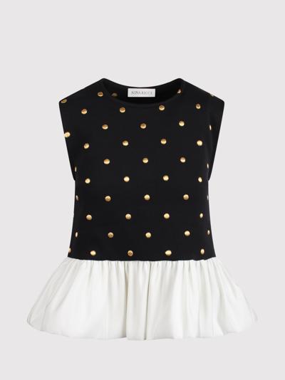 Nina Ricci Pois Top In Black