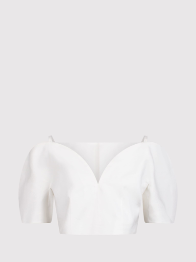 Nina Ricci Heart Neckline Top In White