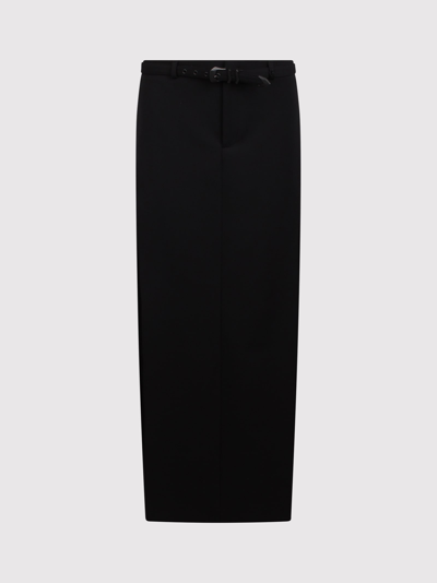 Ssheena Gola Long Skirt Western Buckle Belt In Black