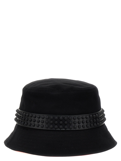 Christian Louboutin Bobino Spike Band Cotton Bucket Hat In Black