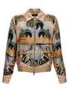 Amiri Graphic-print Silk Bomber Jacket In Multicolor