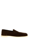 John Lobb Dark Brown Suede Casual Shoes With Velcro Closure In Brown