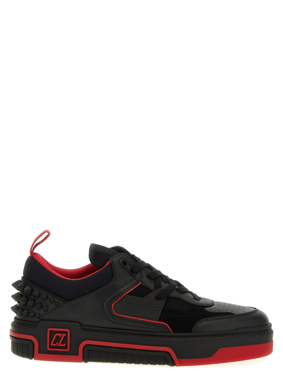 Christian Louboutin Astroloubi Leather And Suede Sneakers In Black