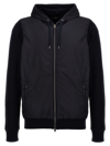 HERNO TWO-MATERIAL HOODED JACKET