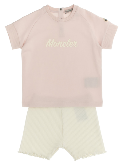 Moncler Kids' T-shirt + Shorts Set In Pink