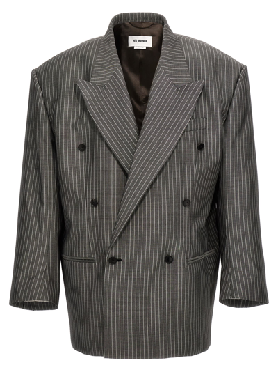 HED MAYNER PINSTRIPED DOUBLE-BREASTED BLAZER