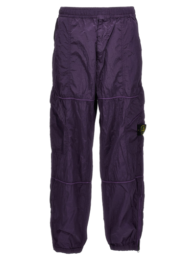 Stone Island Nylon Metal Cargo Trousers In Purple