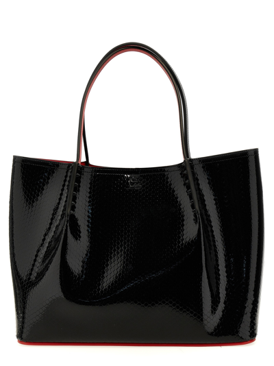 Christian Louboutin Cabarock Large Patent Leather Tote Bag In Black