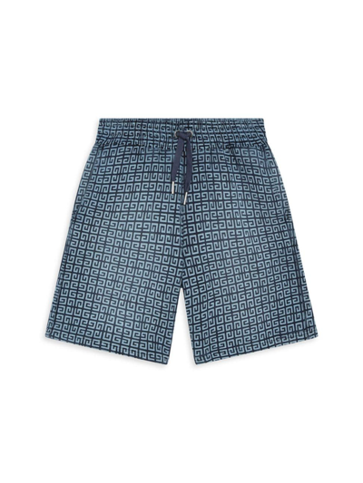 Givenchy Kids' Little Boy's & Boy's Fleece Cotton Bermuda Shorts In Denim Lave