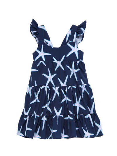 Pepita & Me Kids' Little Girl's & Girl's Tornasol Corissia Dress In Estrellas De Mar Deep Blue