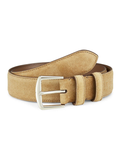 Loro Piana Men's Basic Suede Belt In Light