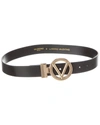 Valentino By Mario Valentino Adela Leather Belt In Black