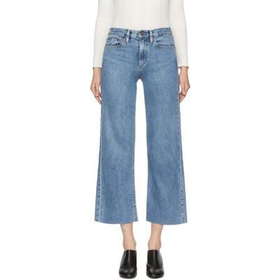 Simon Miller Woman Marlo Cropped Mid-rise Wide-leg Jeans Mid Denim In 84036 Marlo