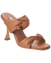 Aquazzura Twist Two-band Slide Sandals In Brown