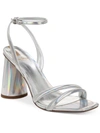 Sam Edelman Kia Block Heel Sandal Soft Silver Iridescent In Silver