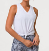 Onzie Jersey Tank With Knot In White In White