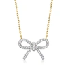 Rs Pure By Ross-simons Diamond Bow Necklace In 14kt Yellow Gold In Multi