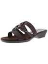 Easy Street Torrid Womens Faux Leather Slip On Slide Sandals In Brown